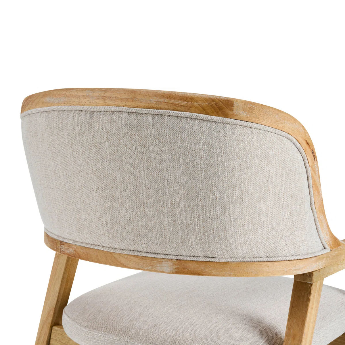 Benedict Mid-Century Modern Curved Upholstered Dining Chairs with Rubberwood Legs thumbnail 5